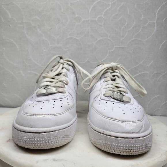 Nike Air Force 1 Low '07 Triple White CW2288-111 Men’s 9 Leather Sneakers - Picture 5 of 13